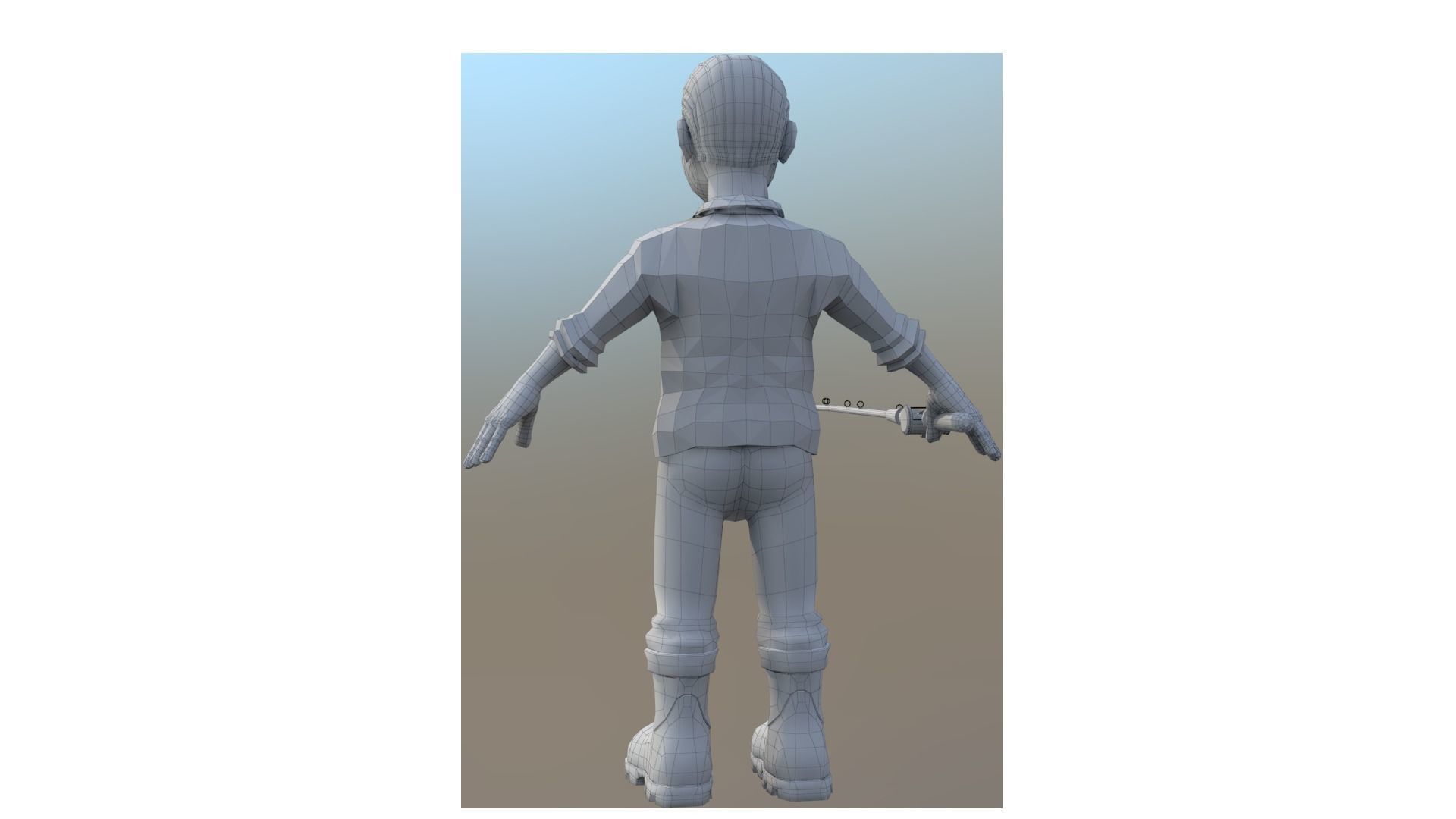 fisherman A  cartoon rigged character 3D model_6