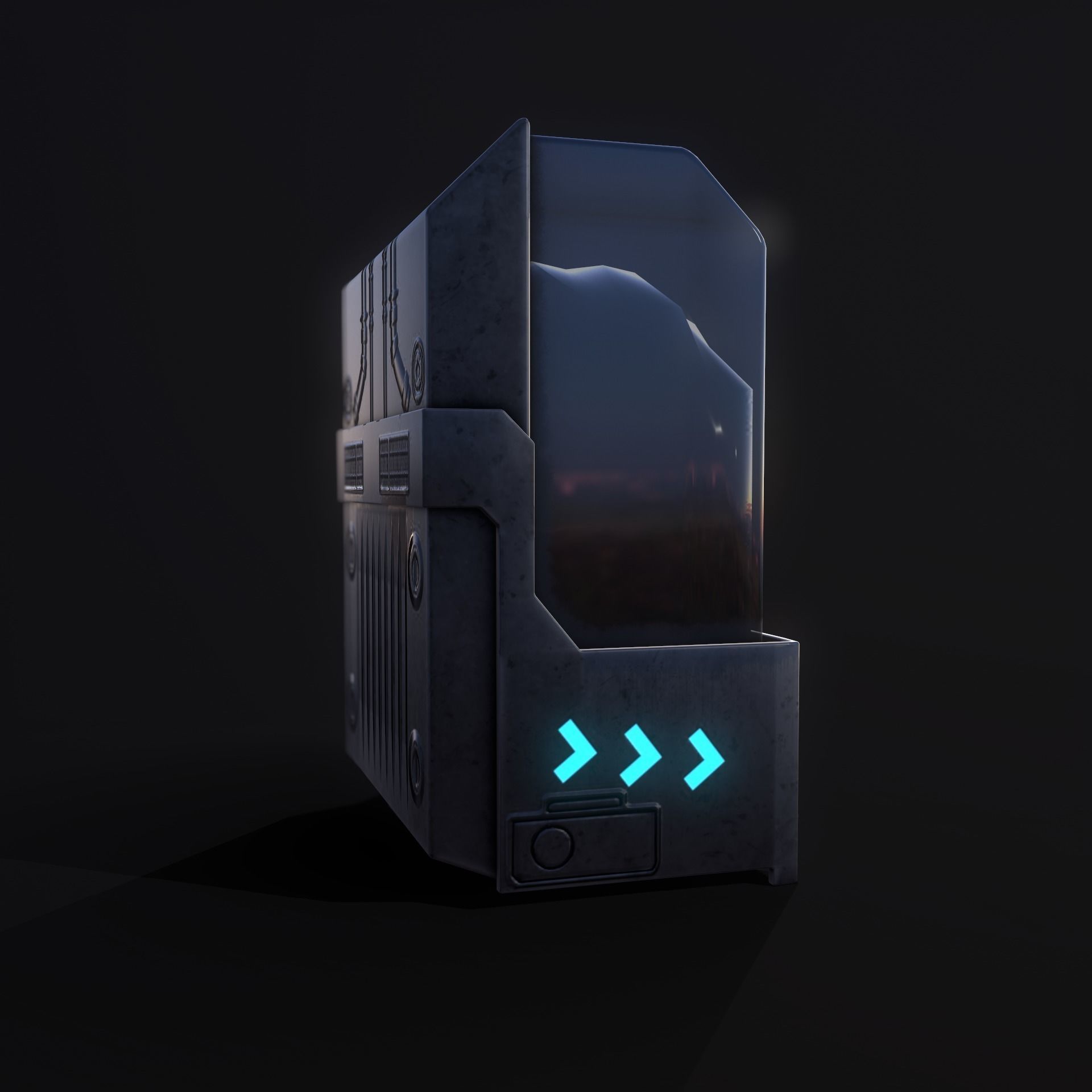 Sci-fi Water tank Low-poly 3D model_6