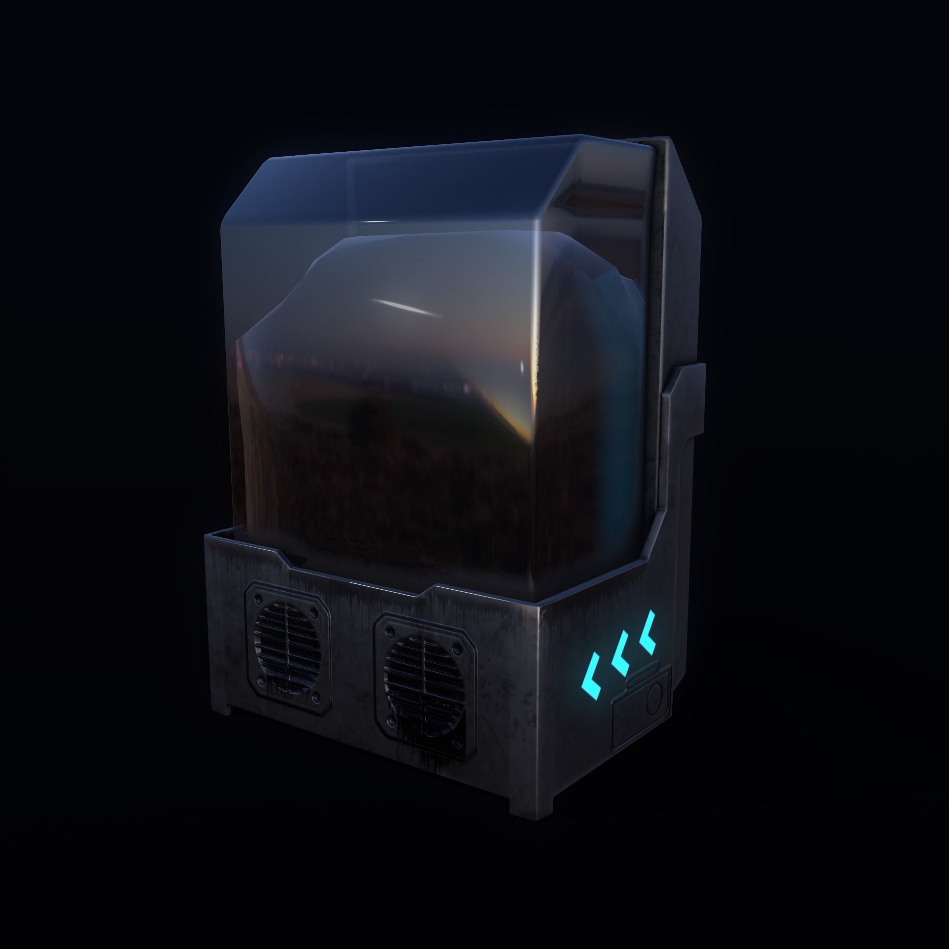 Sci-fi Water tank Low-poly 3D model_2