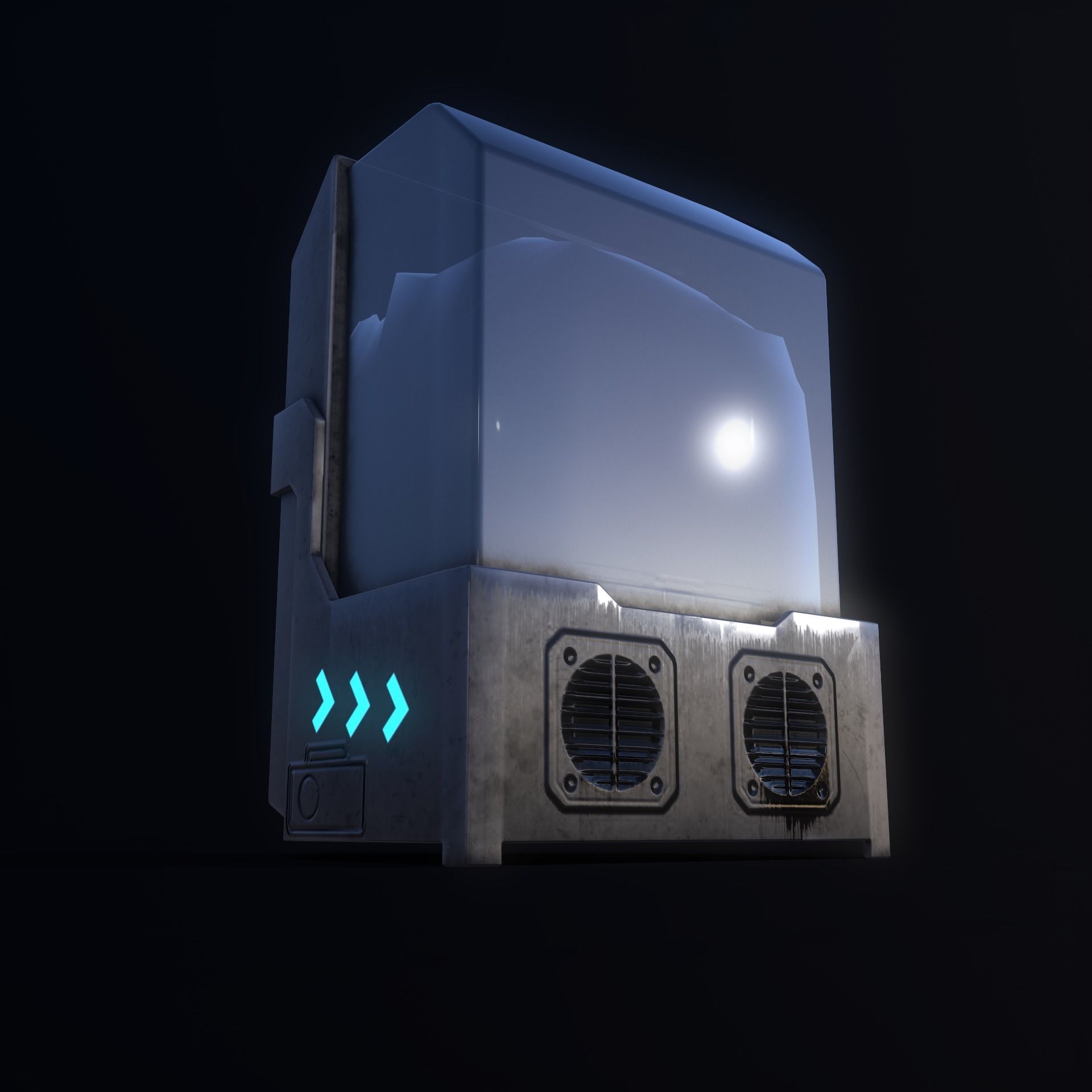 Sci-fi Water tank Low-poly 3D model_5
