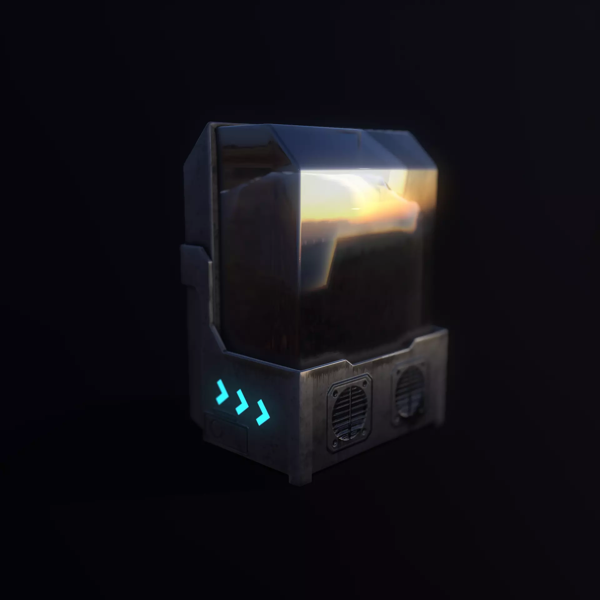 Sci-fi Water tank Low-poly 3D model_0