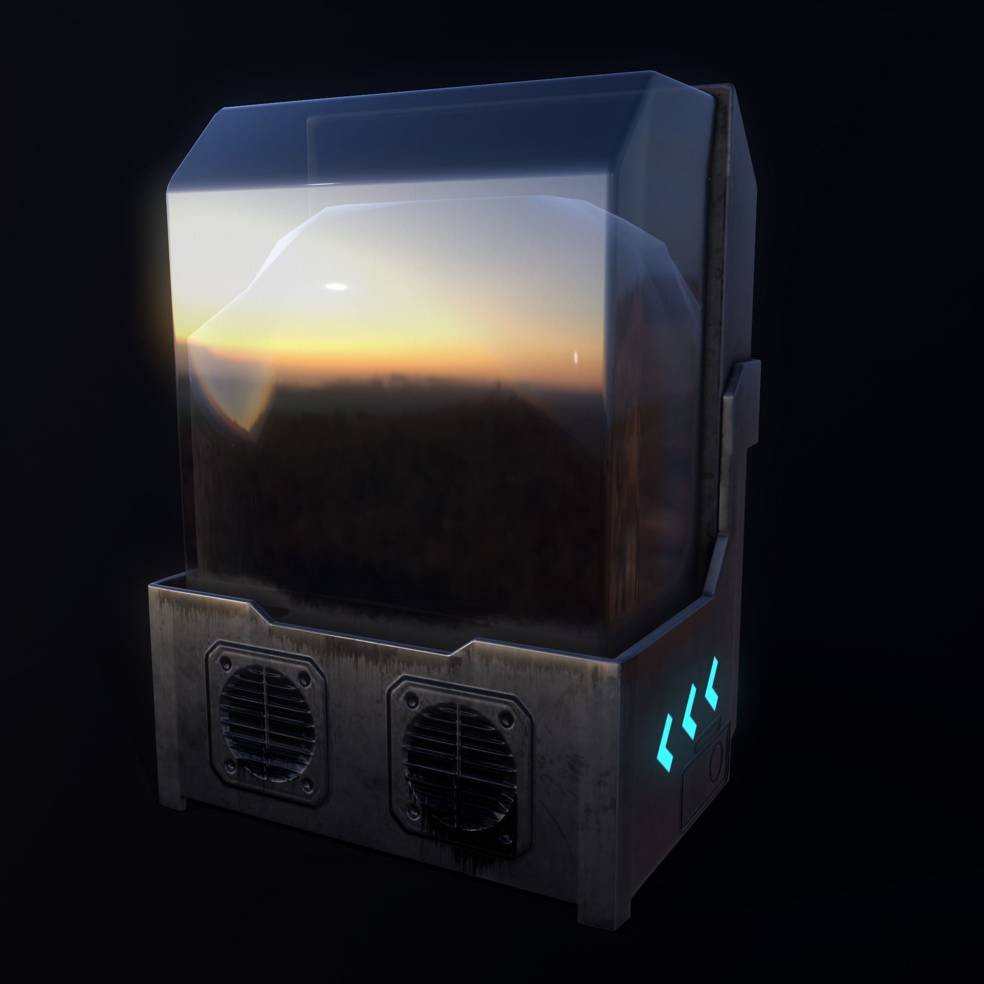 Sci-fi Water tank Low-poly 3D model_9