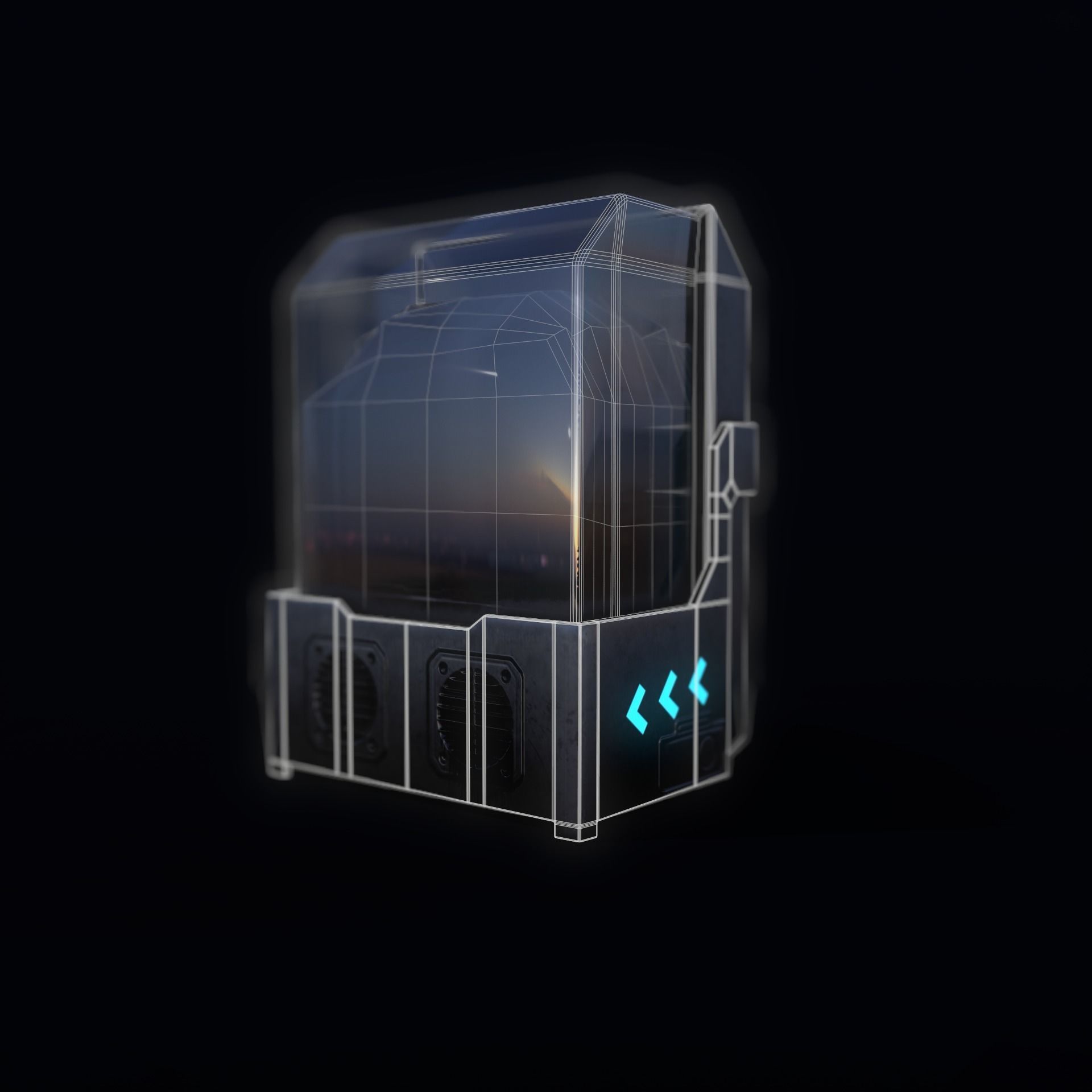 Sci-fi Water tank Low-poly 3D model_7