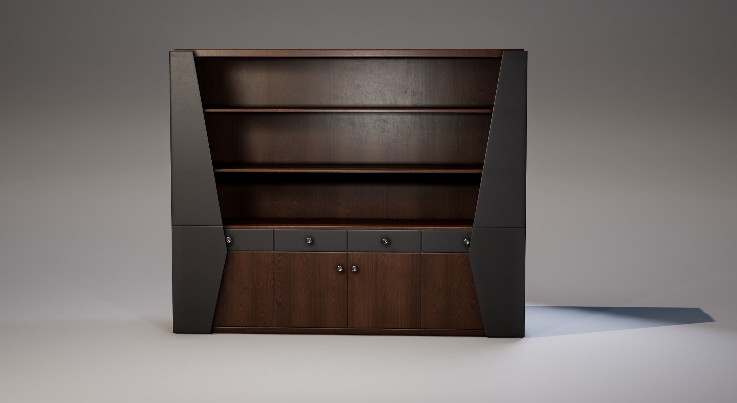 Shelf 02 Low-poly 3D model_1