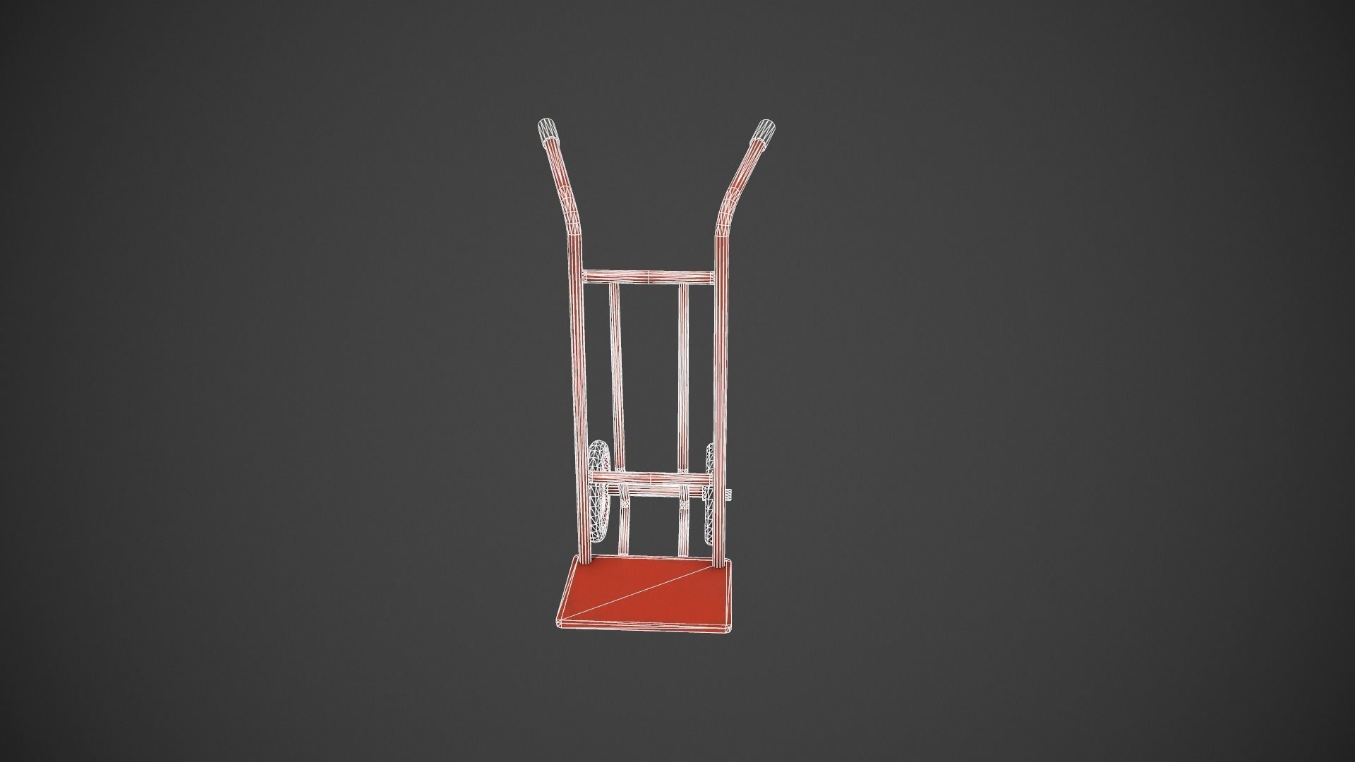 Red Sack Truck Low-poly 3D model_31
