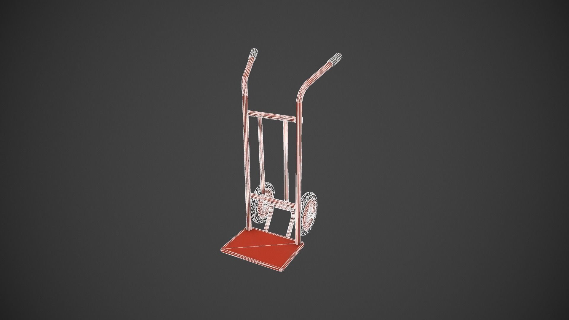 Red Sack Truck Low-poly 3D model_21