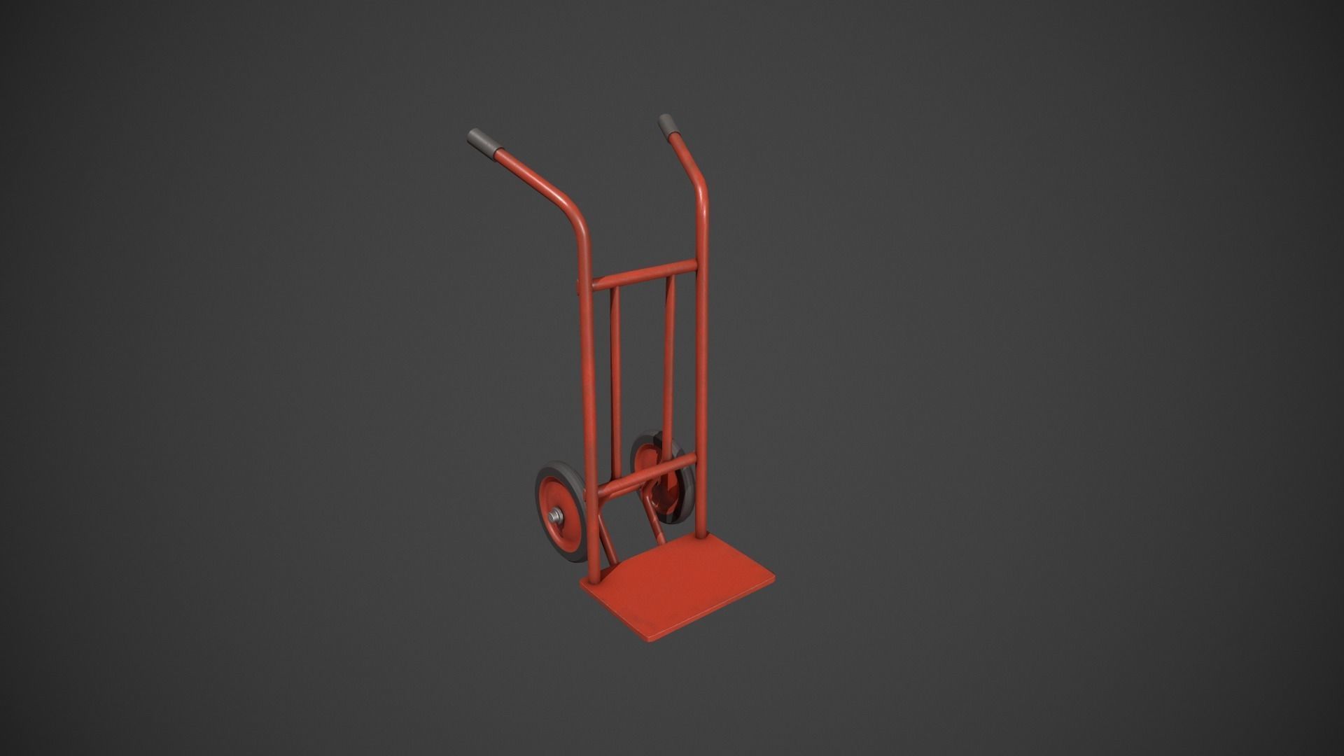 Red Sack Truck Low-poly 3D model_9