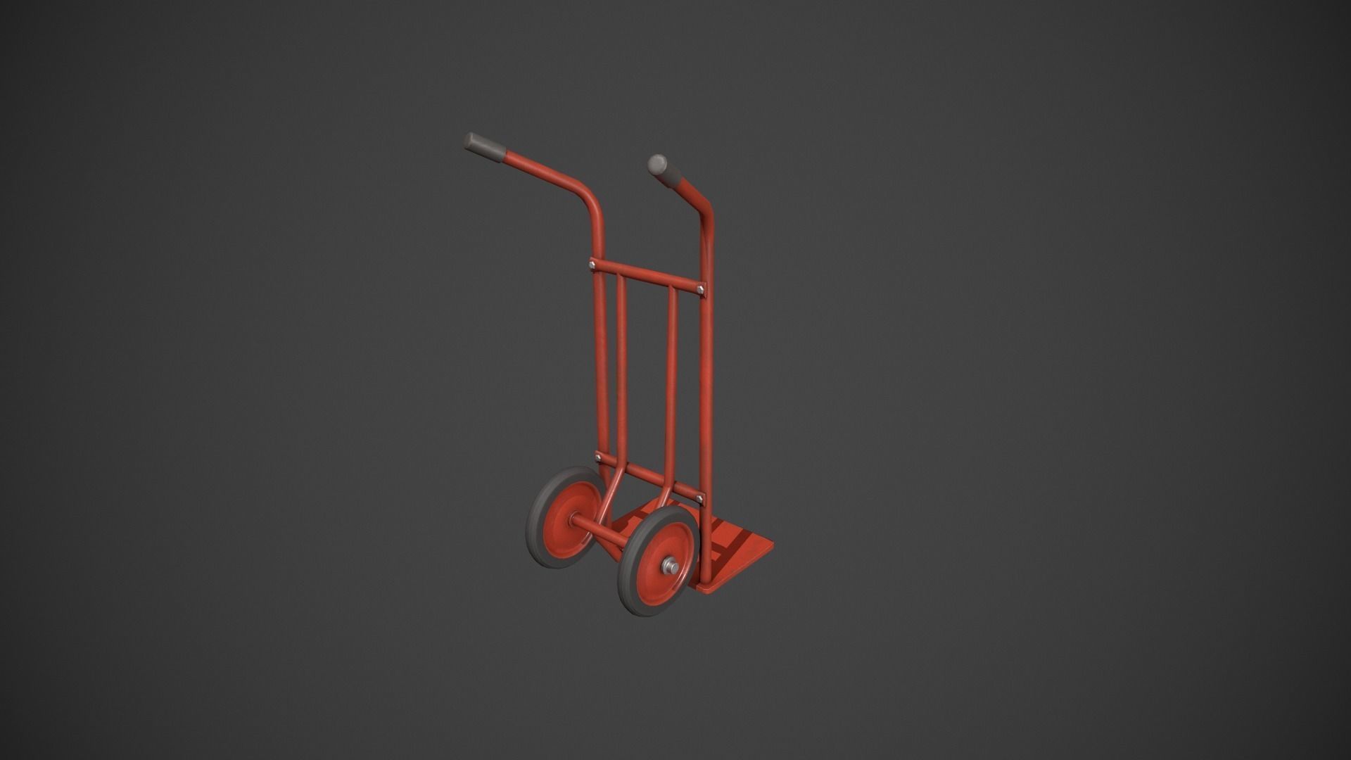 Red Sack Truck Low-poly 3D model_16