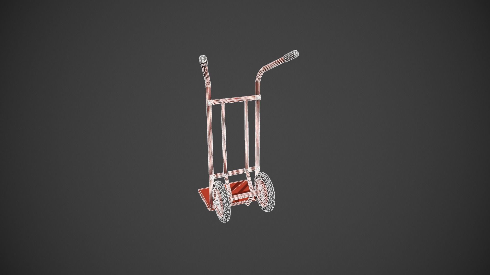 Red Sack Truck Low-poly 3D model_25