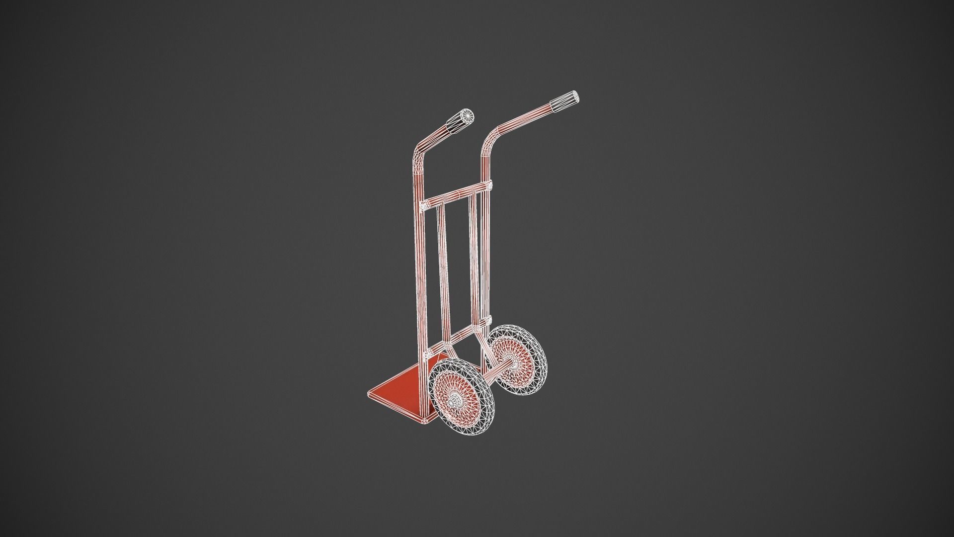 Red Sack Truck Low-poly 3D model_24