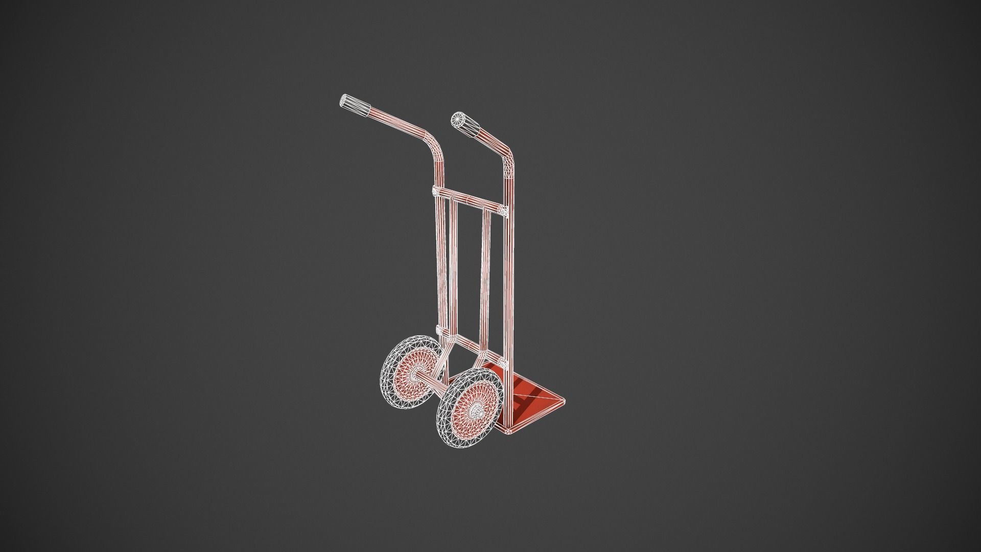 Red Sack Truck Low-poly 3D model_27