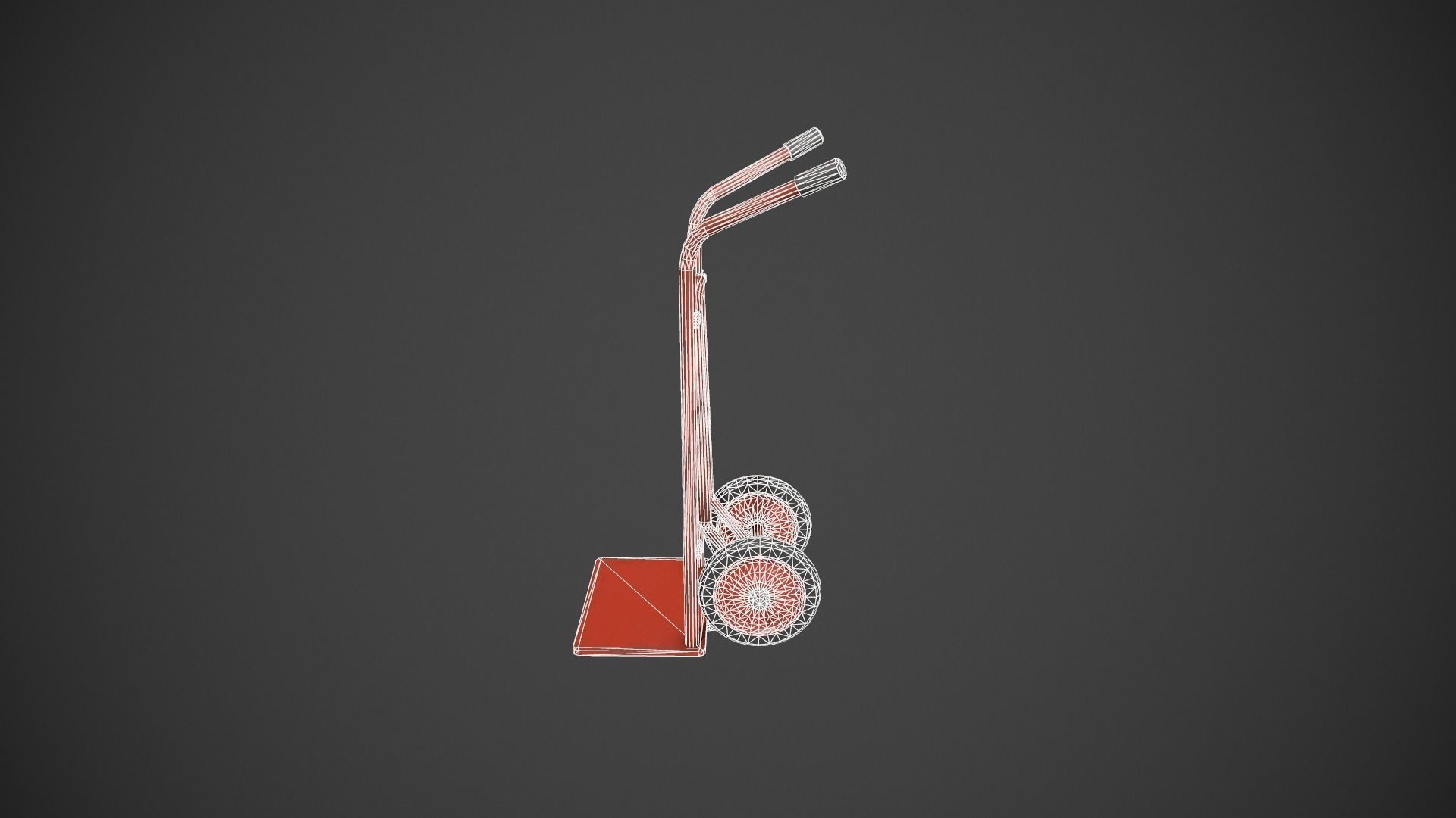 Red Sack Truck Low-poly 3D model_23