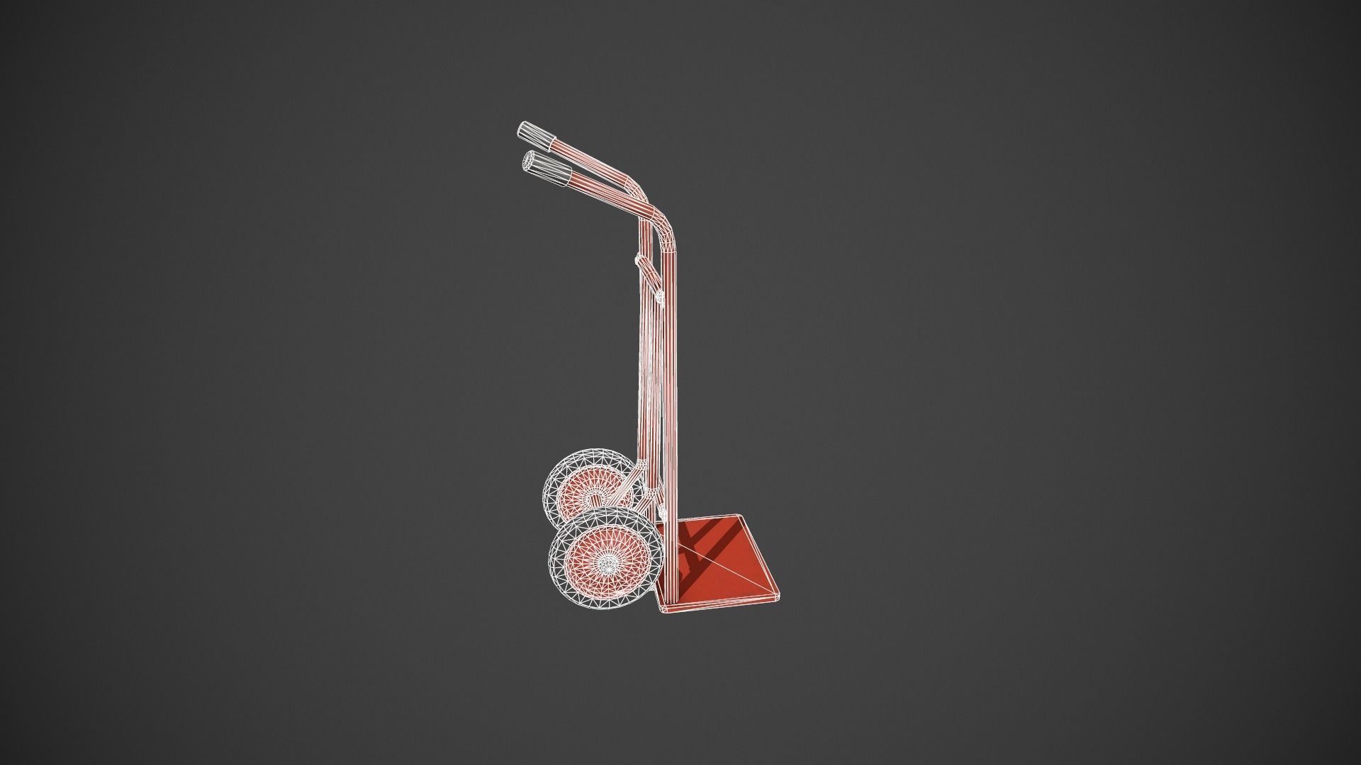 Red Sack Truck Low-poly 3D model_28