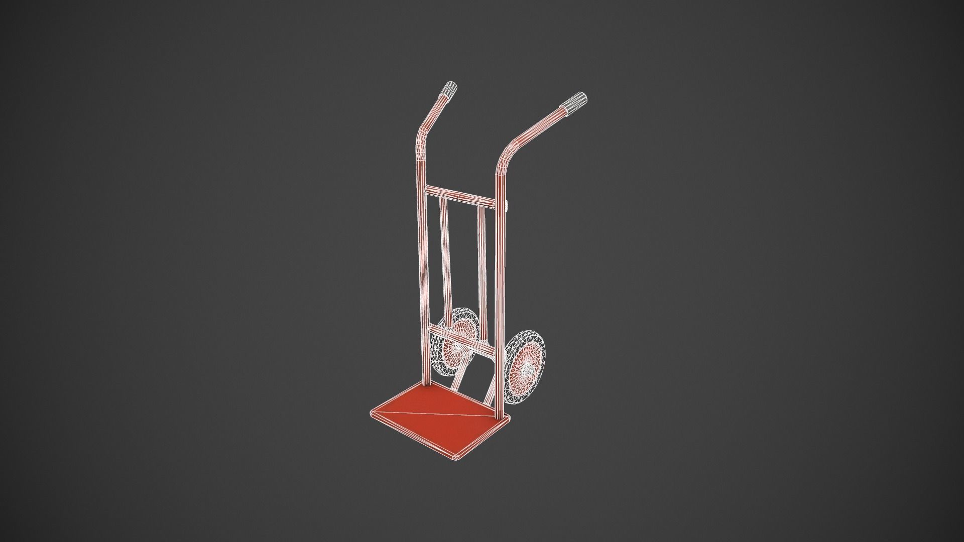 Red Sack Truck Low-poly 3D model_32
