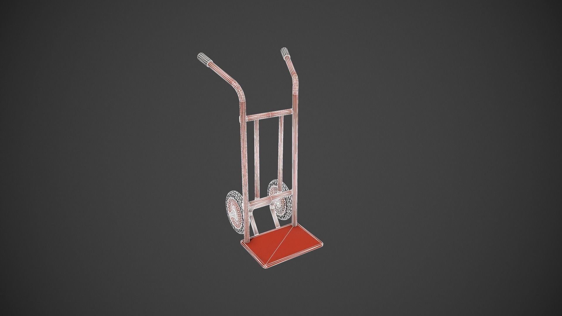 Red Sack Truck Low-poly 3D model_30