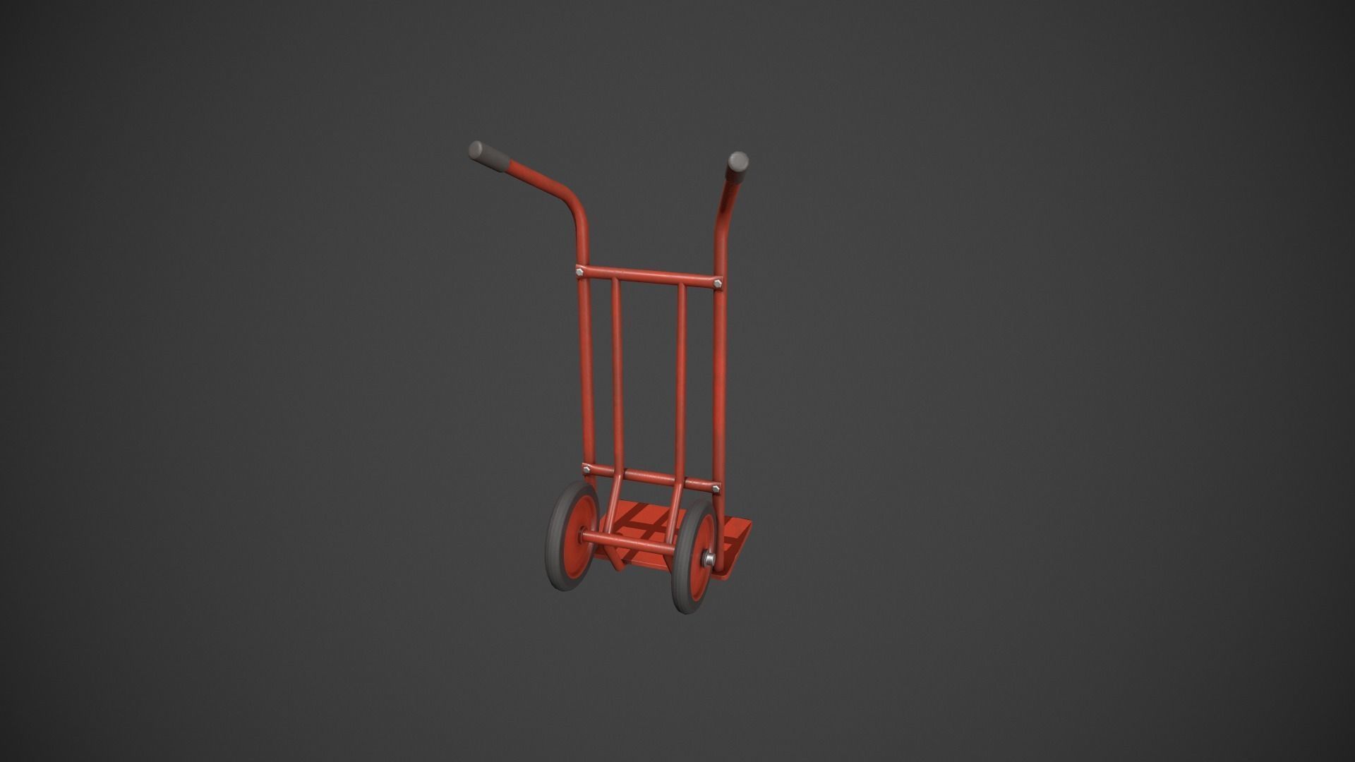 Red Sack Truck Low-poly 3D model_5