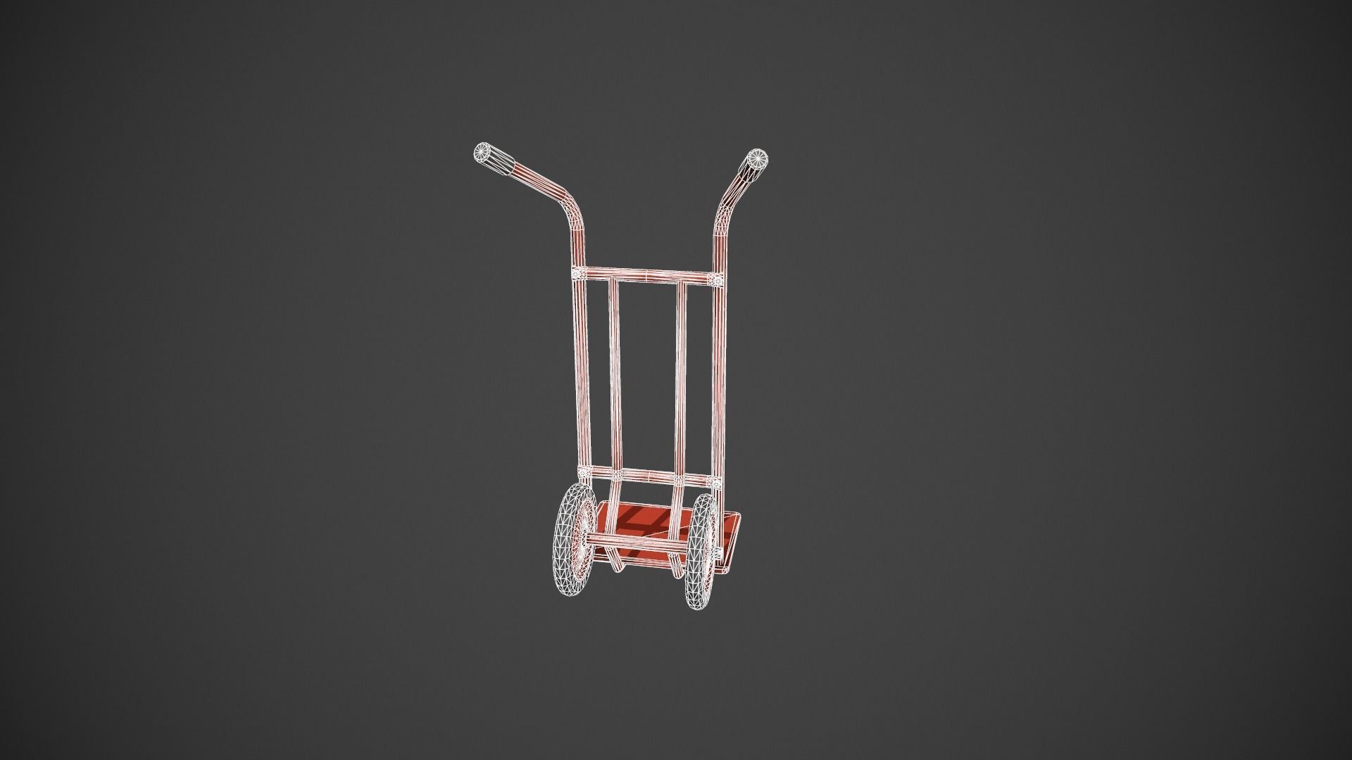 Red Sack Truck Low-poly 3D model_26