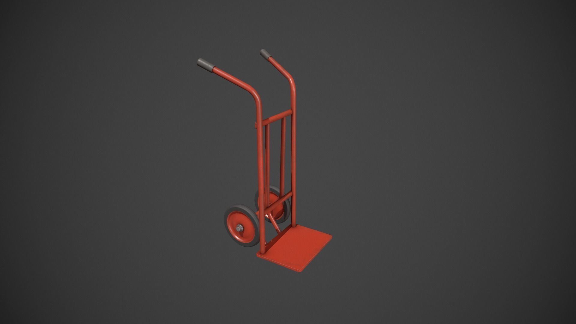 Red Sack Truck Low-poly 3D model_18