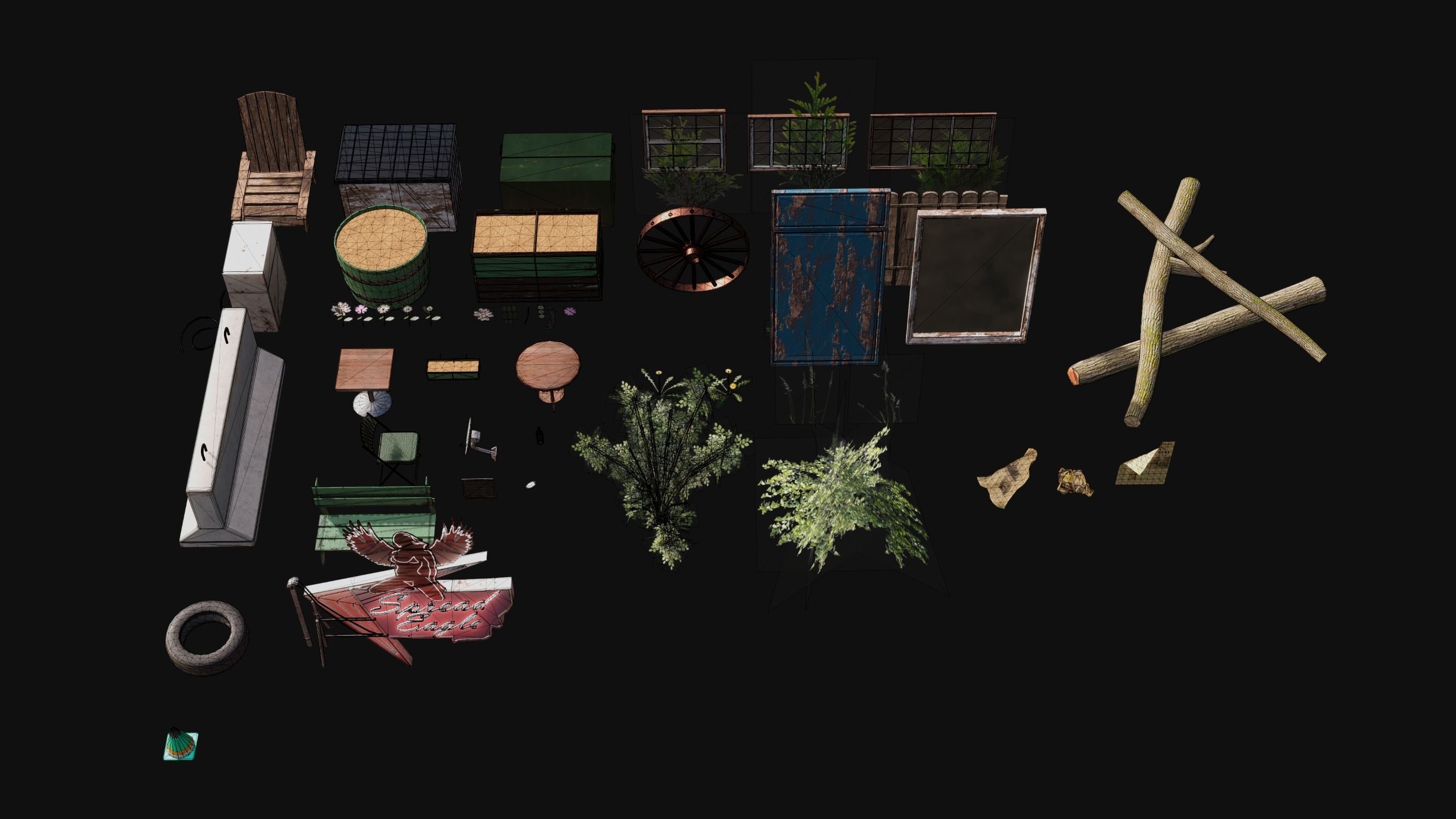 Vilage in forest Far Cry Replic Low-poly 3D model_9