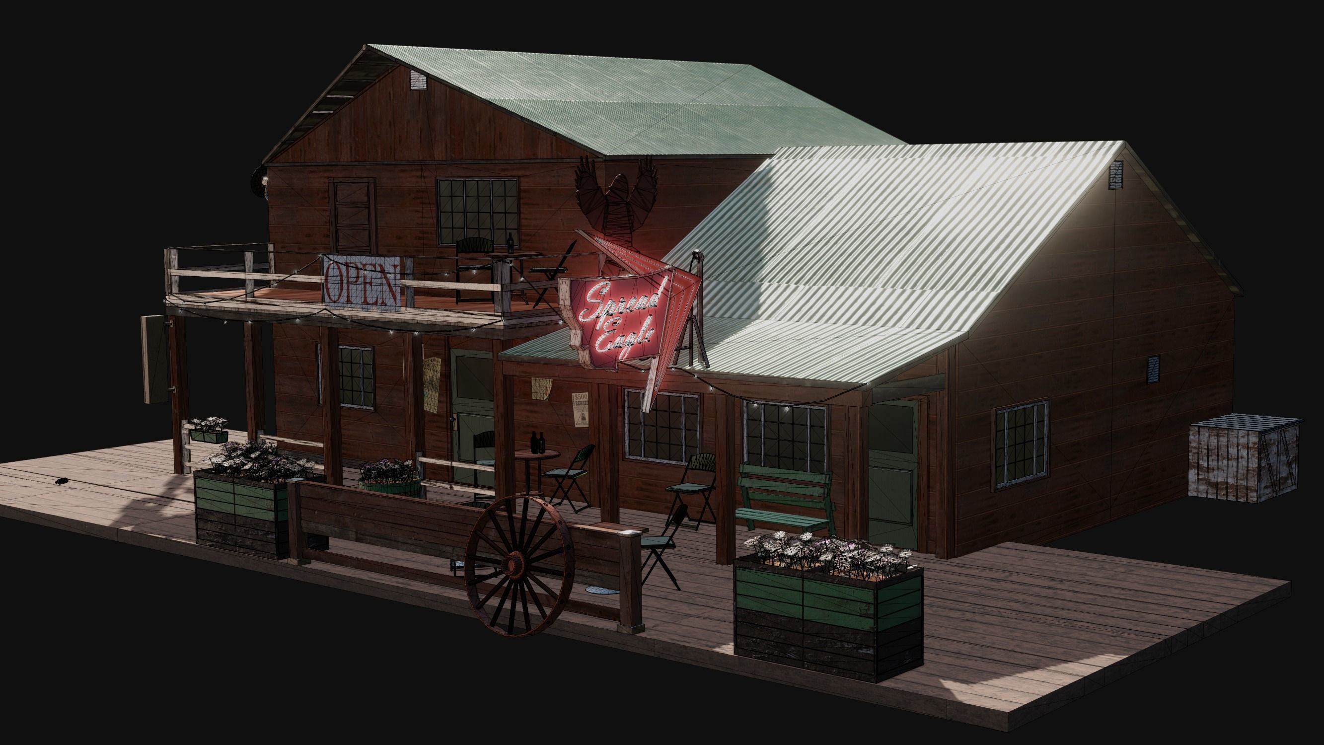 Vilage in forest Far Cry Replic Low-poly 3D model_5