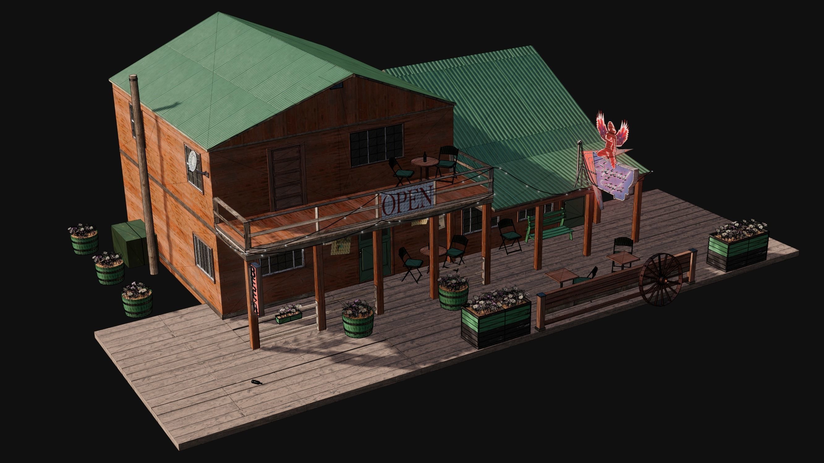 Vilage in forest Far Cry Replic Low-poly 3D model_3