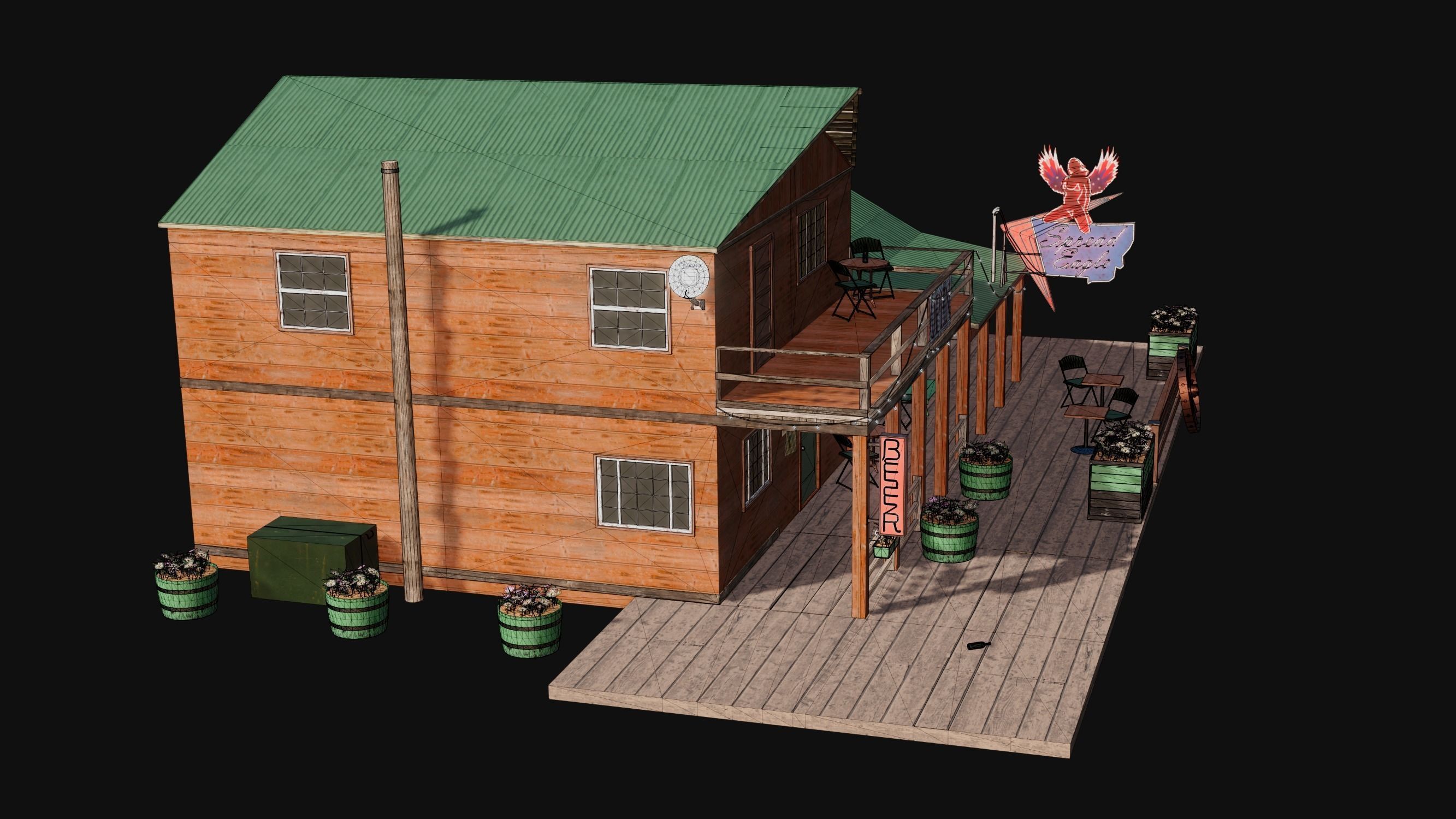 Vilage in forest Far Cry Replic Low-poly 3D model_4