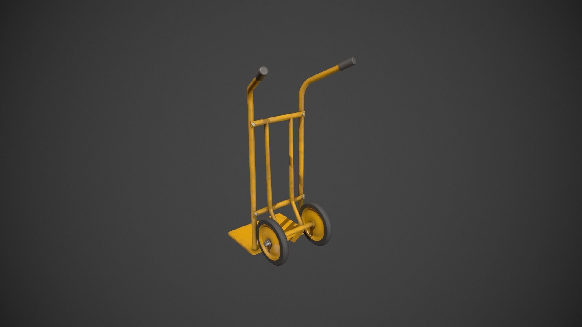 Yellow Sack Truck Low-poly 3D model_5