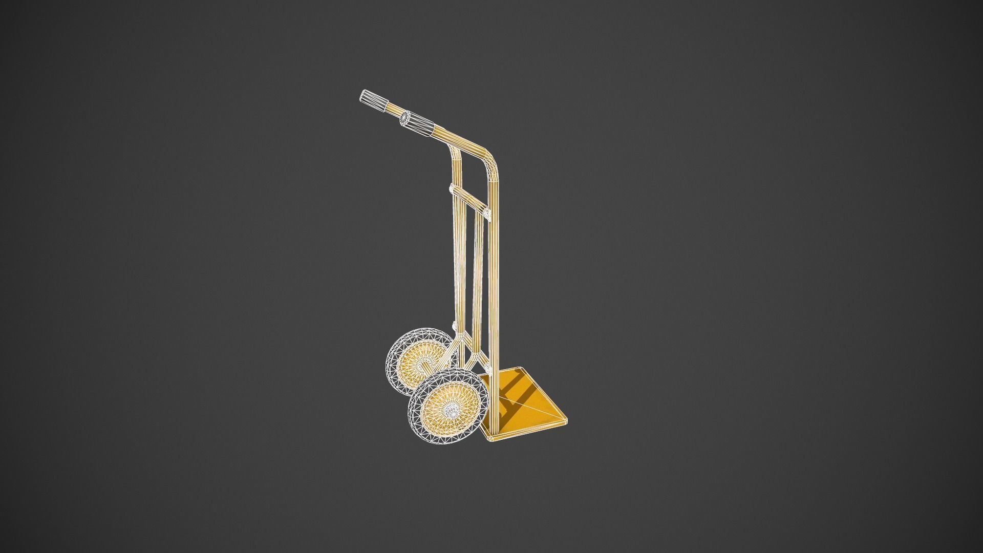 Yellow Sack Truck Low-poly 3D model_20