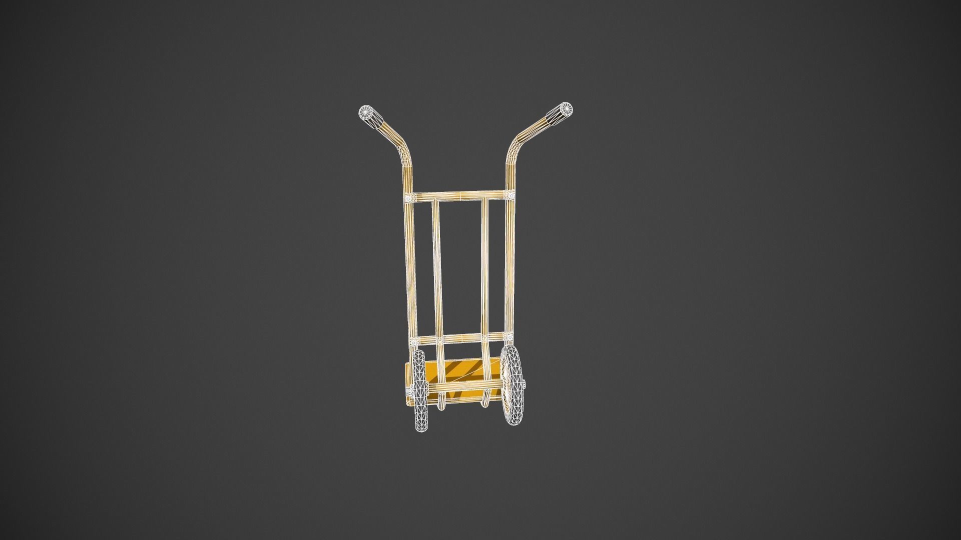 Yellow Sack Truck Low-poly 3D model_18