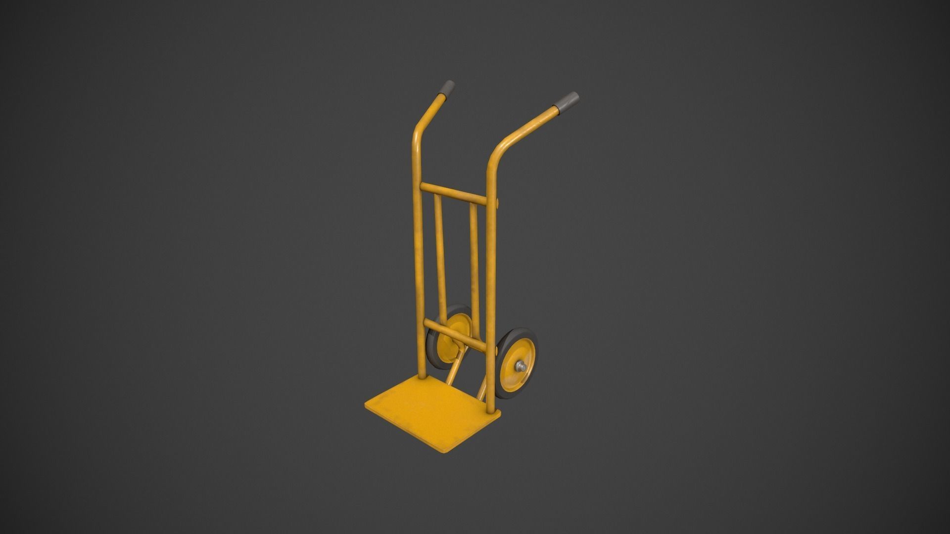 Yellow Sack Truck Low-poly 3D model_13