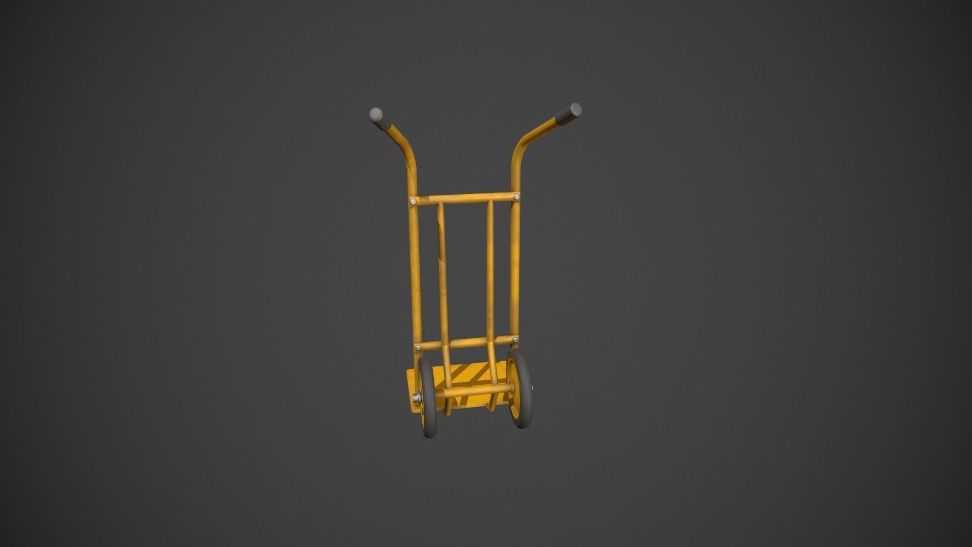 Yellow Sack Truck Low-poly 3D model_6