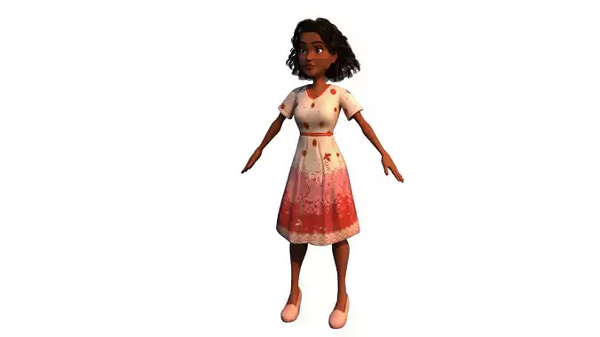 girl cartoon rigged character