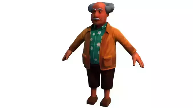 grand father cartoon rigged character