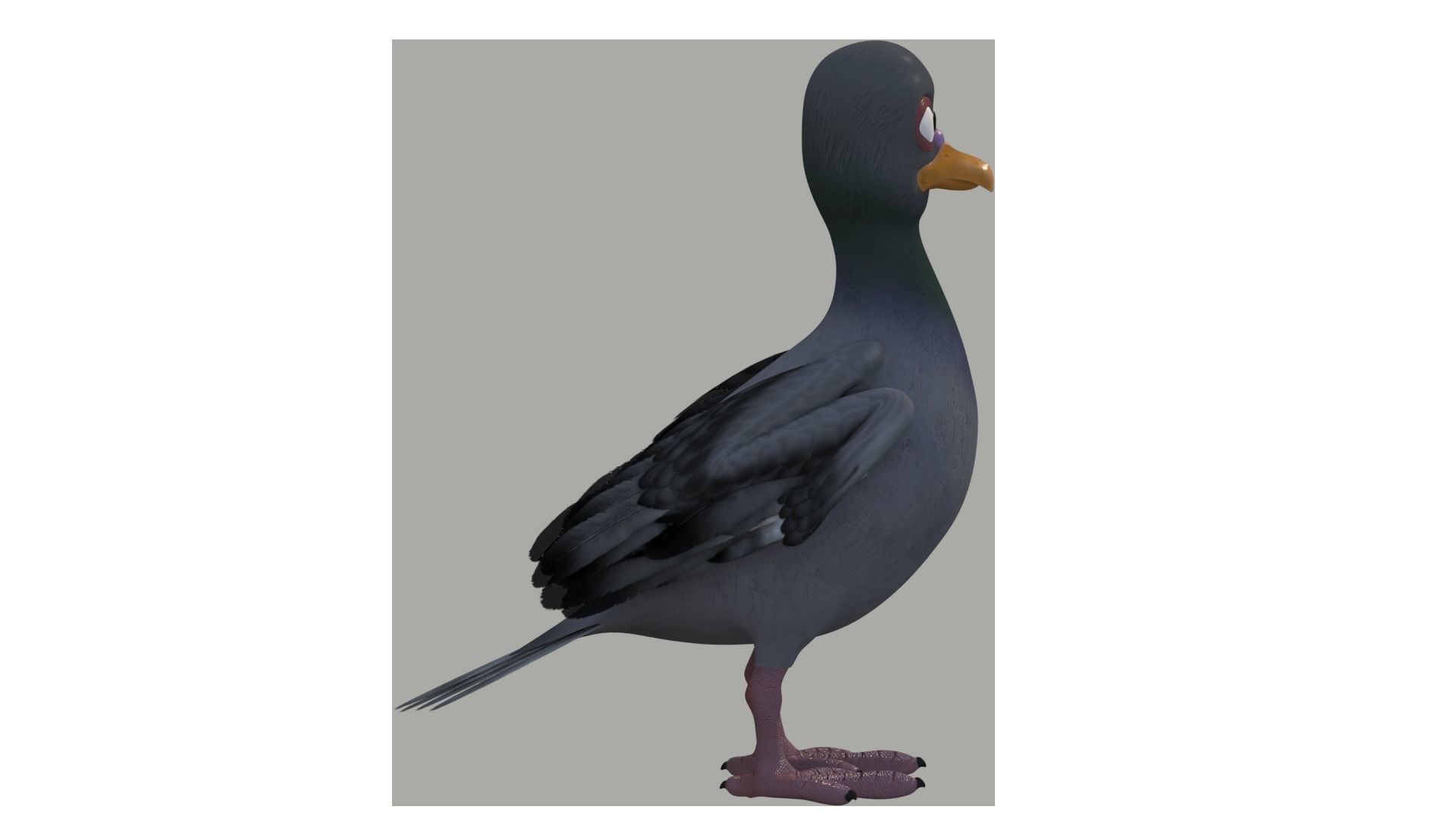 pigeon cartoon rigged character 3D model_4