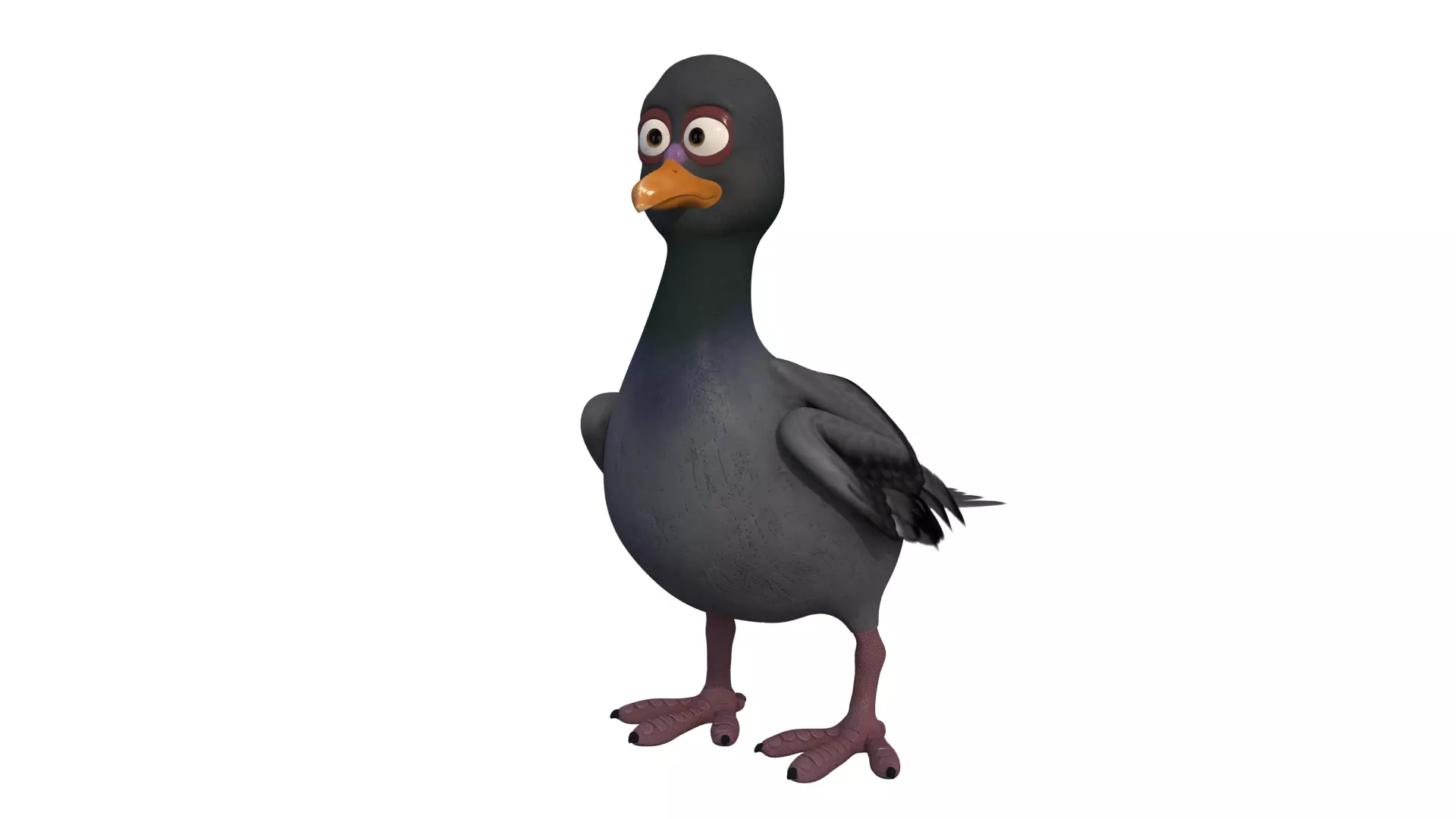 pigeon cartoon rigged character 3D model_0