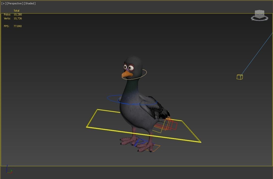 pigeon cartoon rigged character 3D model_2