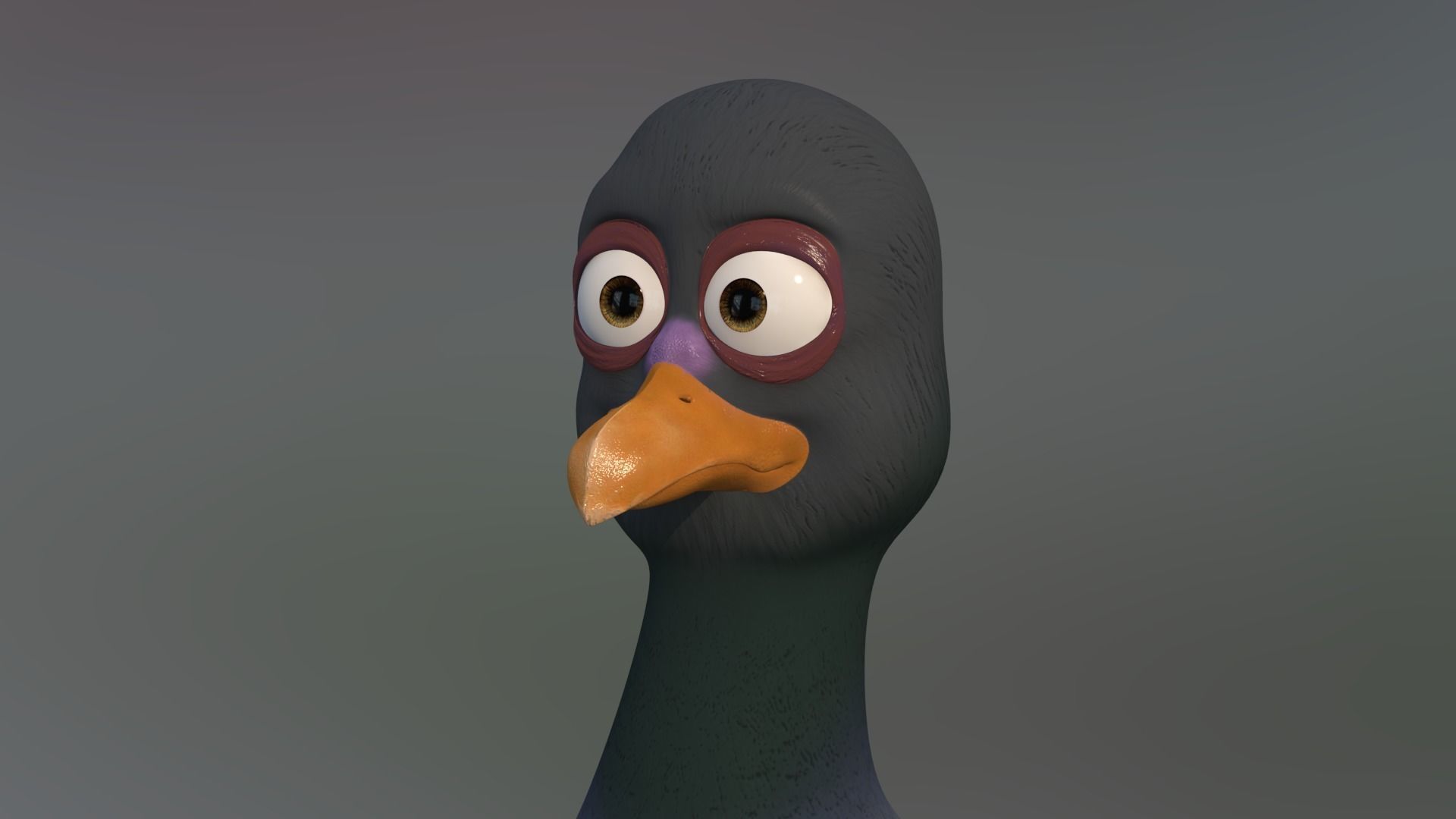 pigeon cartoon rigged character 3D model_1
