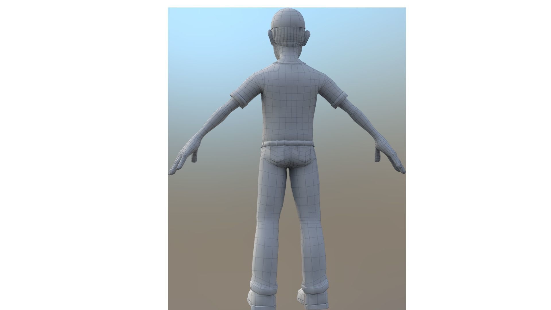 police man cartoon rigged character 3D model_6