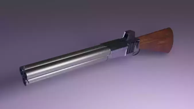 Sci-Fi animated Shotgun Low-poly 3D model