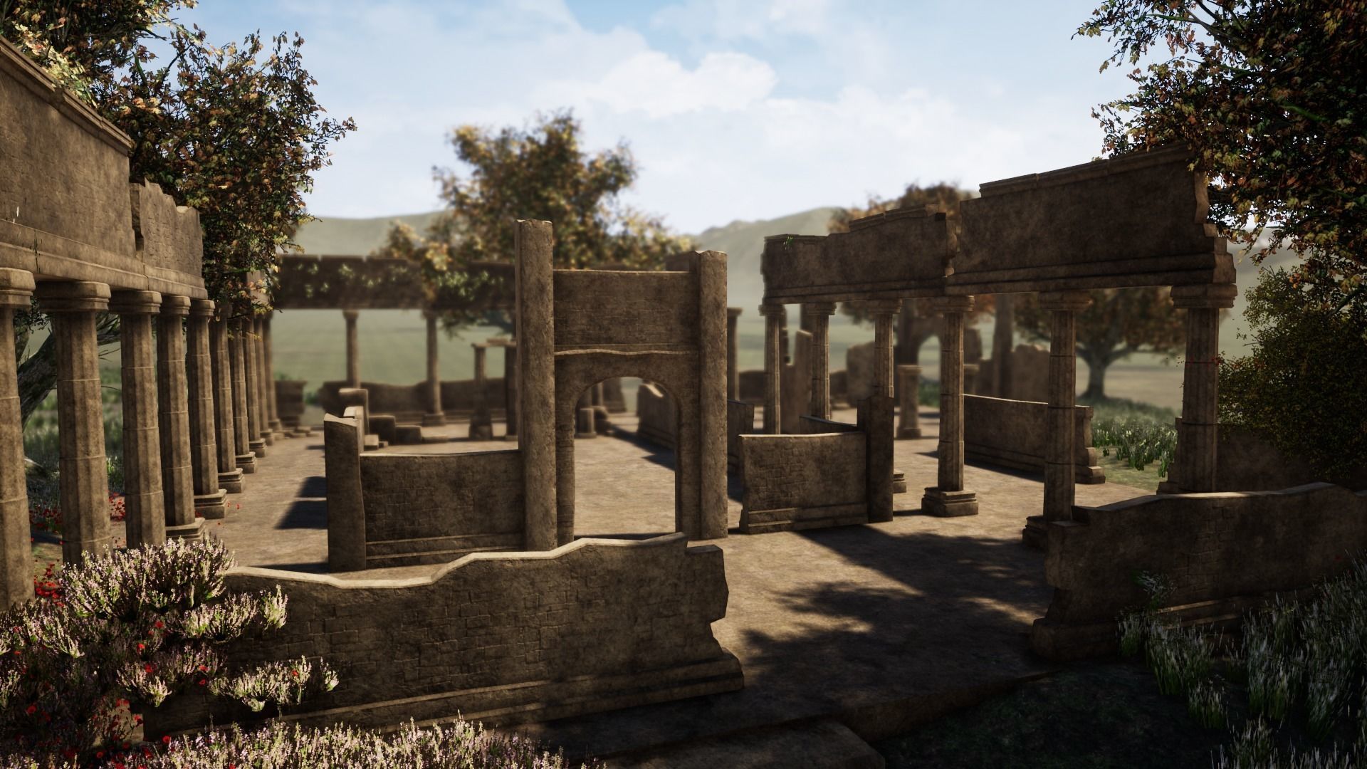 Temple ruins construction kit Low-poly 3D model_1