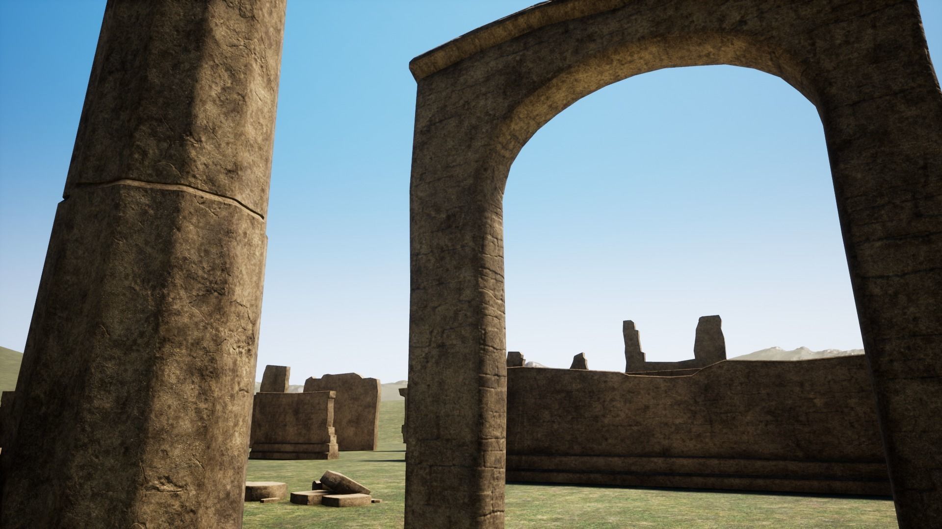 Temple ruins construction kit Low-poly 3D model_4