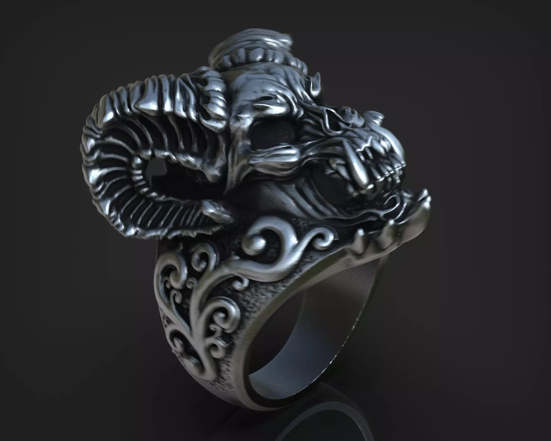 Ram Skull Demon  3D print model_0