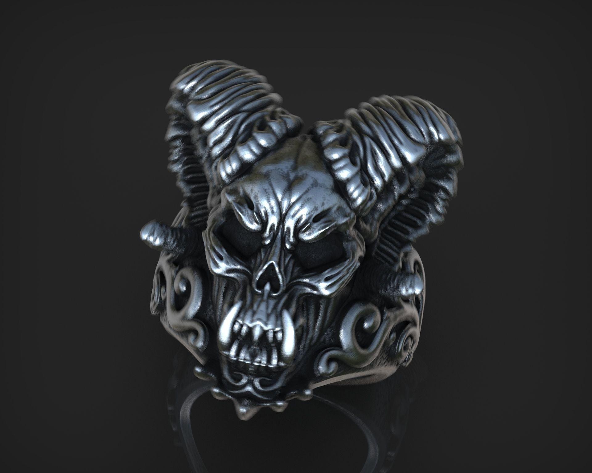 Ram Skull Demon  3D print model_1