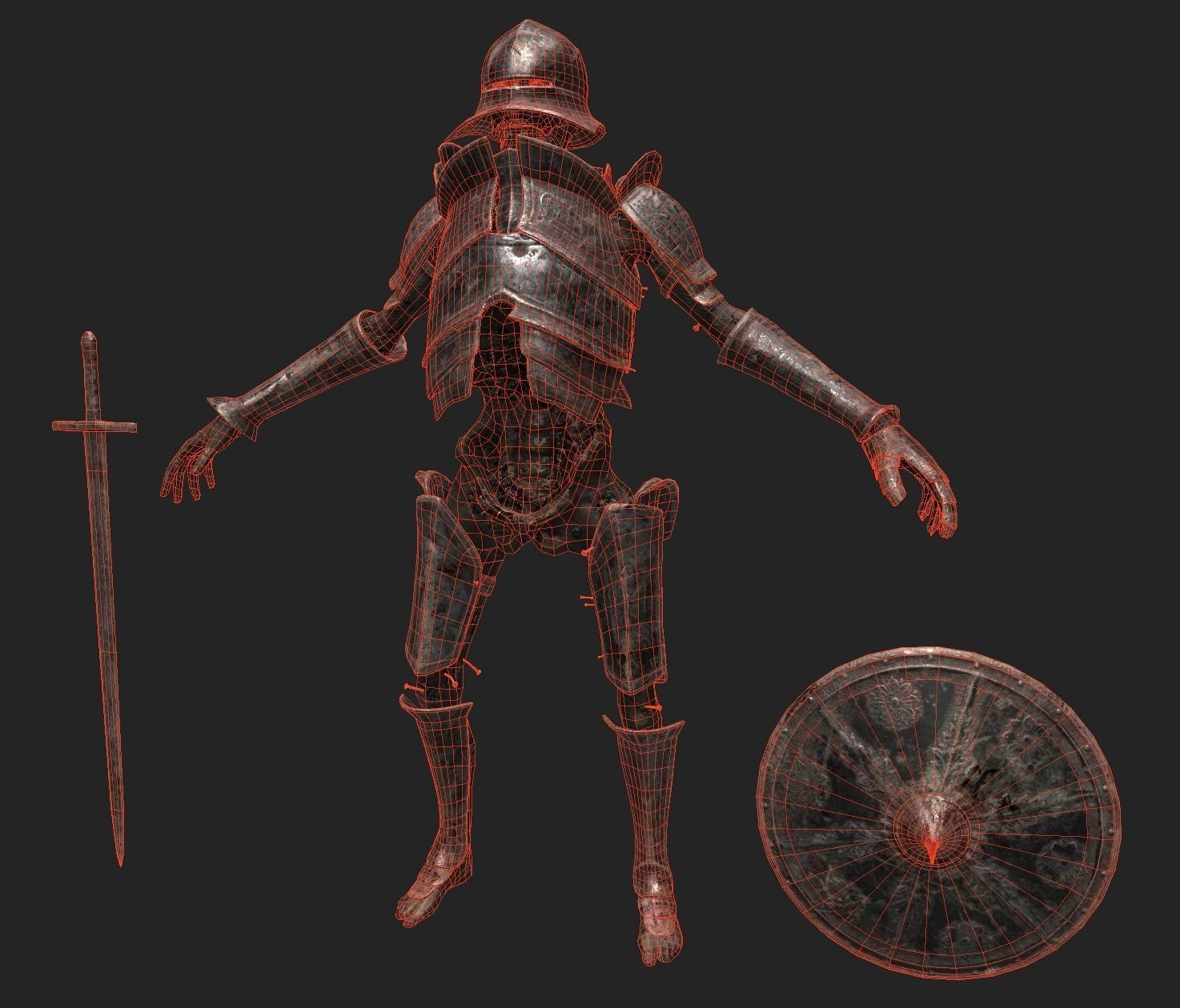 Undead Zombie Warrior Character  4k PBR  Low poly Low-poly 3D model_15