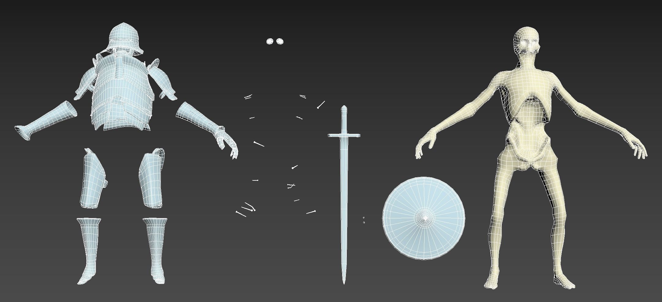 Undead Zombie Warrior Character  4k PBR  Low poly Low-poly 3D model_4