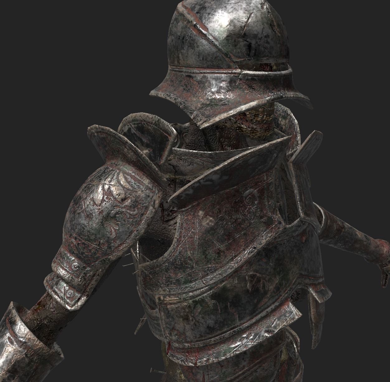 Undead Zombie Warrior Character  4k PBR  Low poly Low-poly 3D model_42