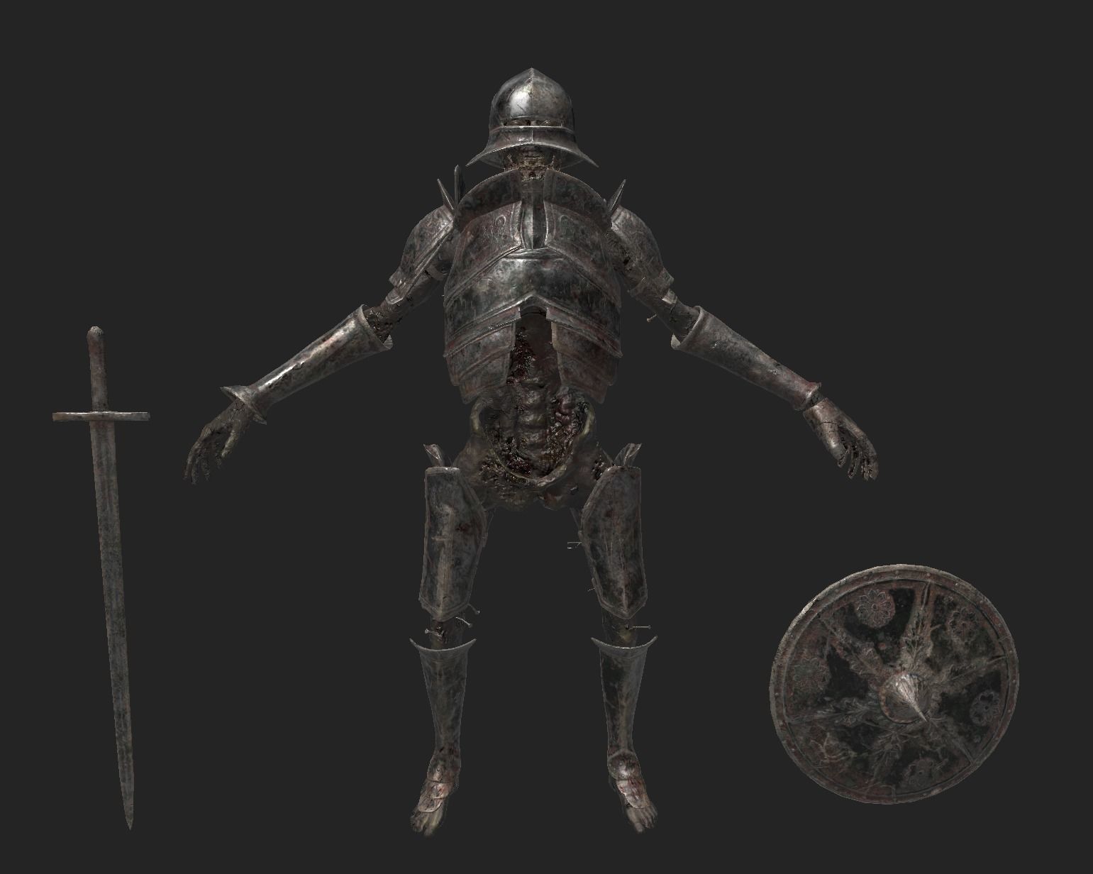 Undead Zombie Warrior Character  4k PBR  Low poly Low-poly 3D model_29