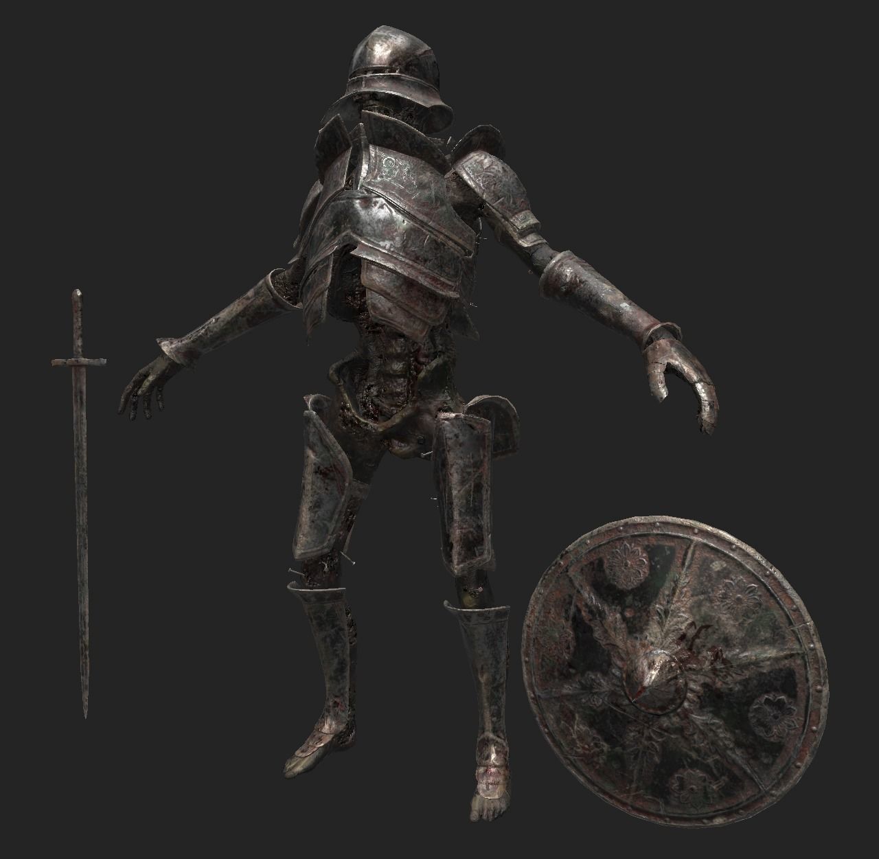 Undead Zombie Warrior Character  4k PBR  Low poly Low-poly 3D model_33