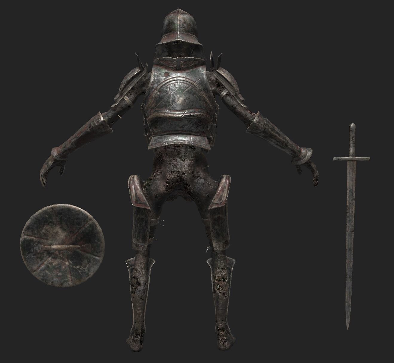 Undead Zombie Warrior Character  4k PBR  Low poly Low-poly 3D model_13