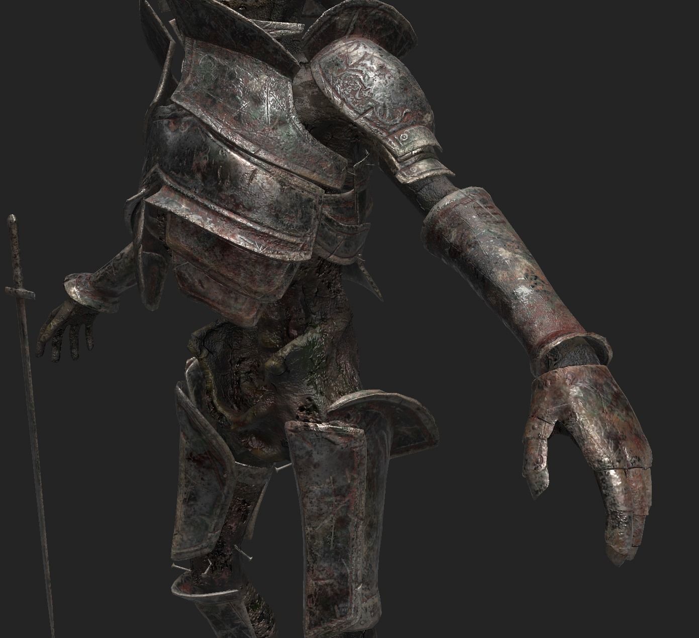 Undead Zombie Warrior Character  4k PBR  Low poly Low-poly 3D model_44